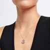 Thumbnail Image 2 of Unstoppable Love™ Swiss Blue Topaz and White Lab-Created Sapphire Circle Pendant in Sterling Silver