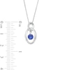 Unstoppable Love™ Blue Lab-Created Sapphire and White Lab-Created Sapphire Oval Pendant in Sterling Silver