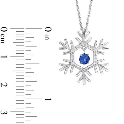 Unstoppable Love™ Blue and White Lab-Created Sapphire Snowflake Pendant in Sterling Silver