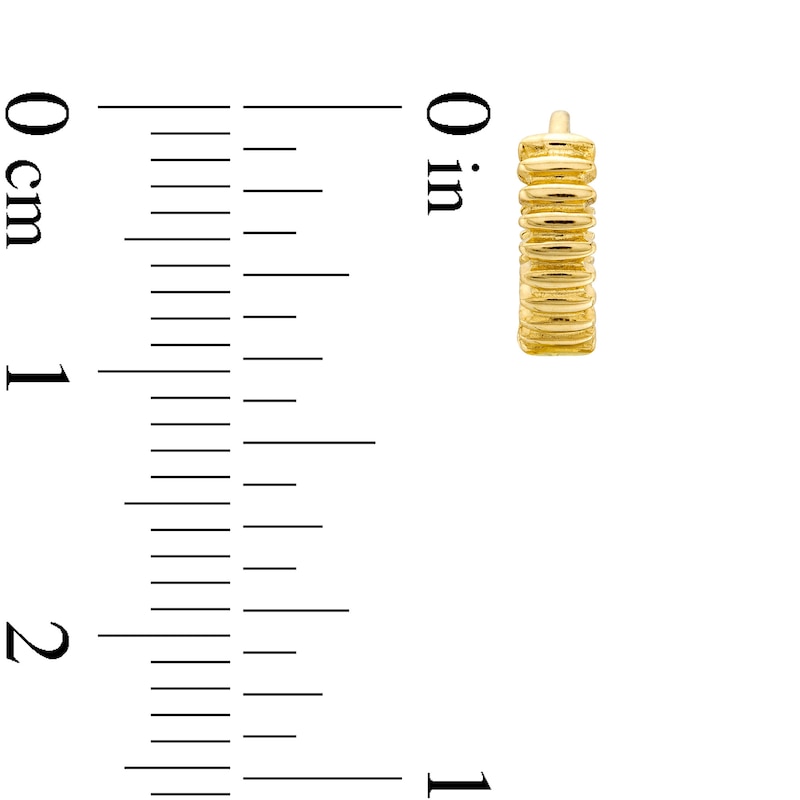 Ribbed Huggie Hoop Earrings in 14K Gold