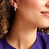 Thumbnail Image 2 of Polished and Beaded Split Hoop Earrings in Hollow 14K Gold