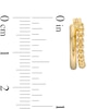 Thumbnail Image 3 of Polished and Beaded Split Hoop Earrings in Hollow 14K Gold