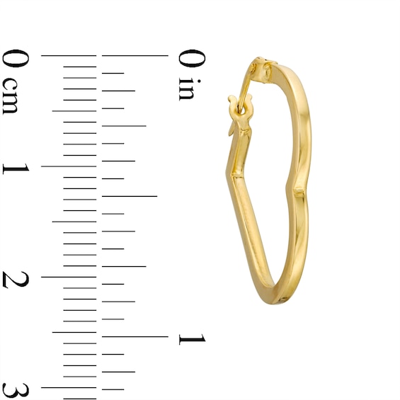 Heart-Shaped Hoop Earrings in Hollow 10K Gold