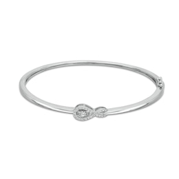 Unstoppable Love™ Diamond Accent Sideways Infinity Symbol Bangle in Sterling Silver