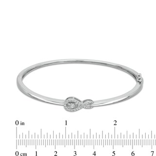 Unstoppable Love™ Diamond Accent Sideways Infinity Symbol Bangle in Sterling Silver