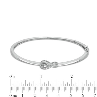 Unstoppable Love™ Diamond Accent Sideways Infinity Symbol Bangle in Sterling Silver