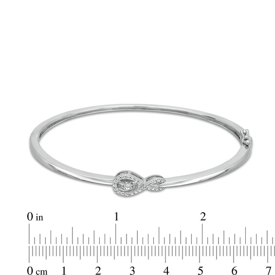Unstoppable Love™ Diamond Accent Sideways Infinity Symbol Bangle in Sterling Silver