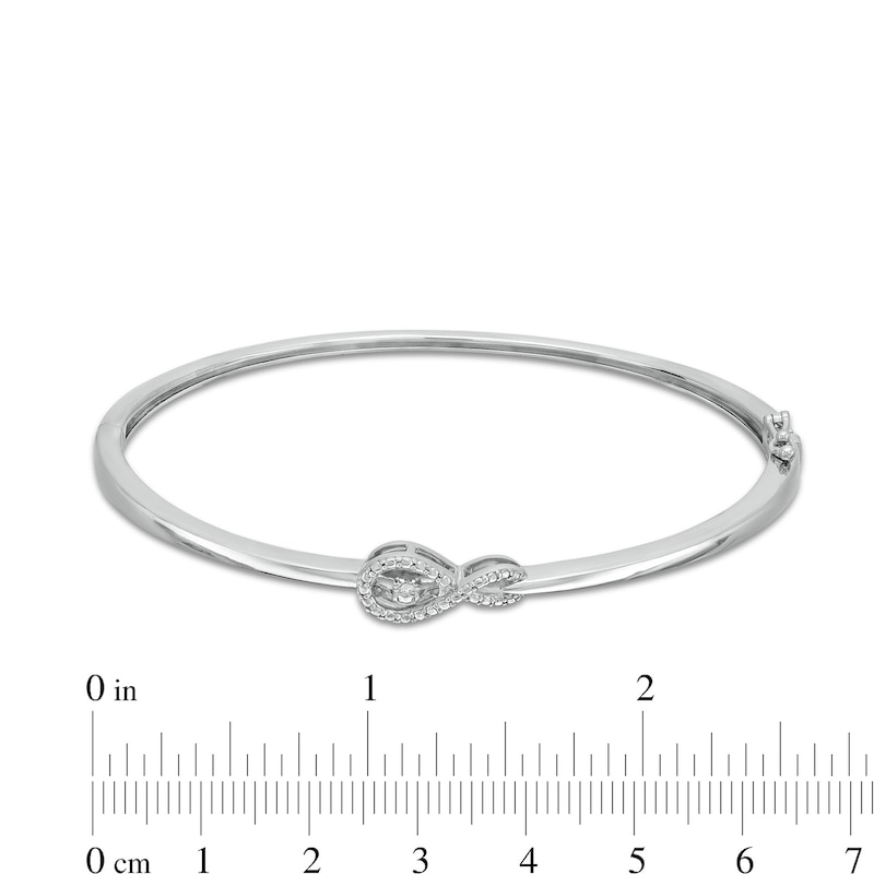 Main Image 3 of Unstoppable Love™ Diamond Accent Sideways Infinity Symbol Bangle in Sterling Silver