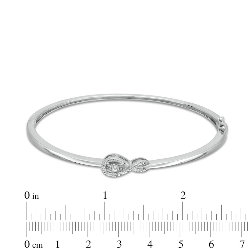 Unstoppable Love™ Diamond Accent Sideways Infinity Symbol Bangle in Sterling Silver