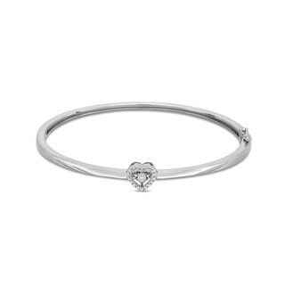 Unstoppable Love™ Diamond Accent Heart Frame Bangle in Sterling Silver