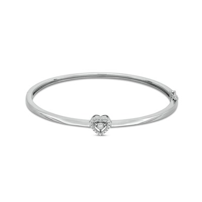 Unstoppable Love™ Diamond Accent Heart Frame Bangle in Sterling Silver