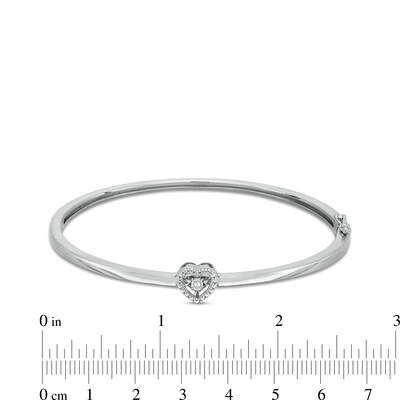 Unstoppable Love™ Diamond Accent Heart Frame Bangle in Sterling Silver