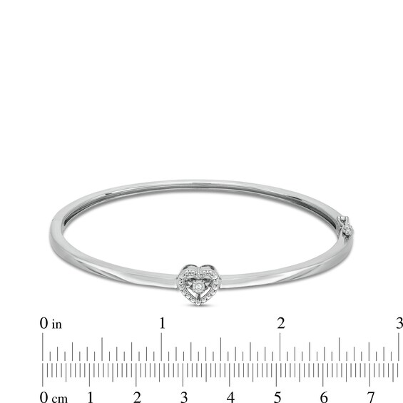 Unstoppable Love™ Diamond Accent Heart Frame Bangle in Sterling Silver