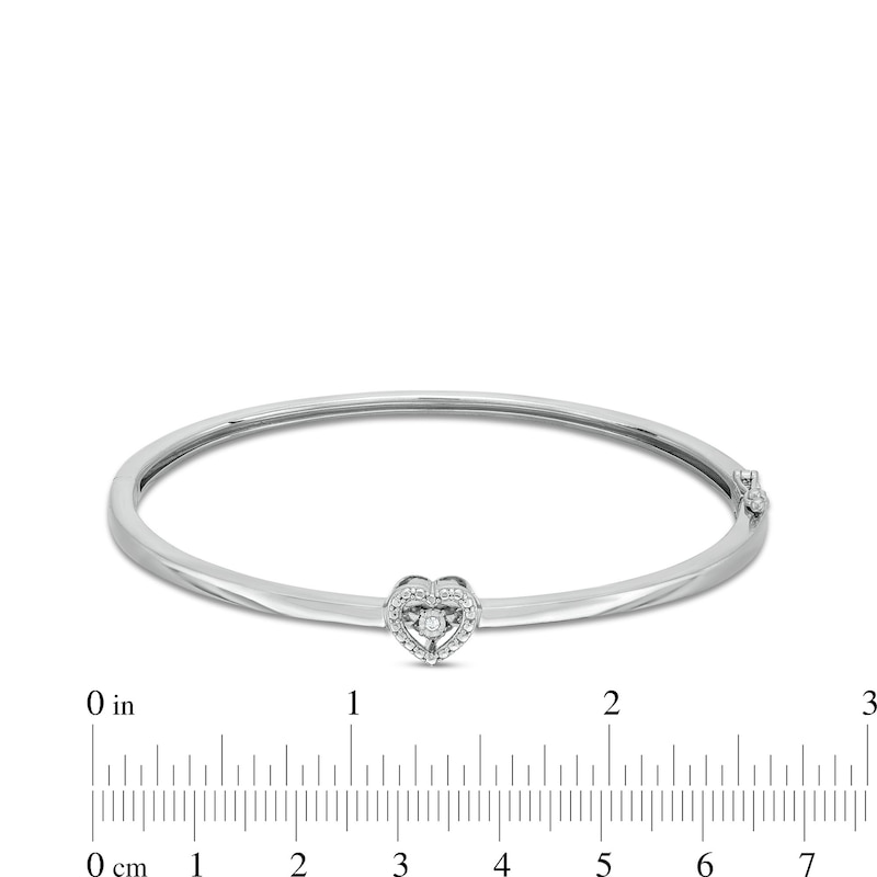 Unstoppable Love™ Diamond Accent Heart Frame Bangle in Sterling Silver