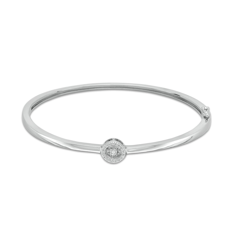 Unstoppable Love™ Diamond Accent Circle Frame Bangle in Sterling Silver
