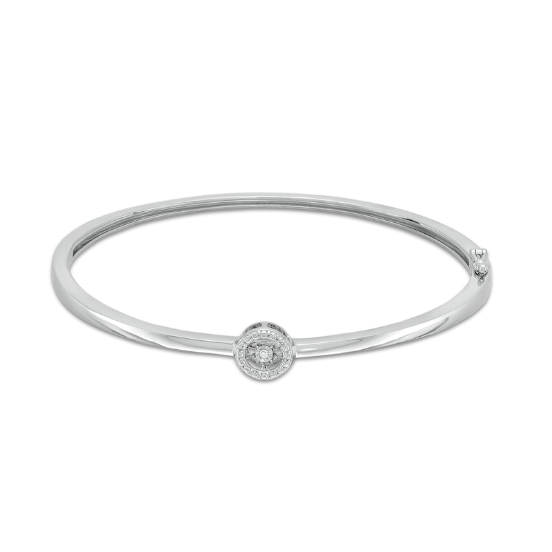Unstoppable Love™ Diamond Accent Circle Frame Bangle in Sterling Silver