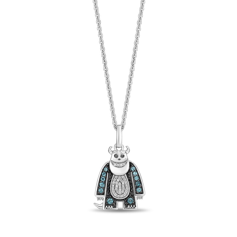 Disney Treasures Monsters, Inc. 0.11 CT. T.W. Diamond and Blue Topaz Sully Pendant in Sterling Silver
