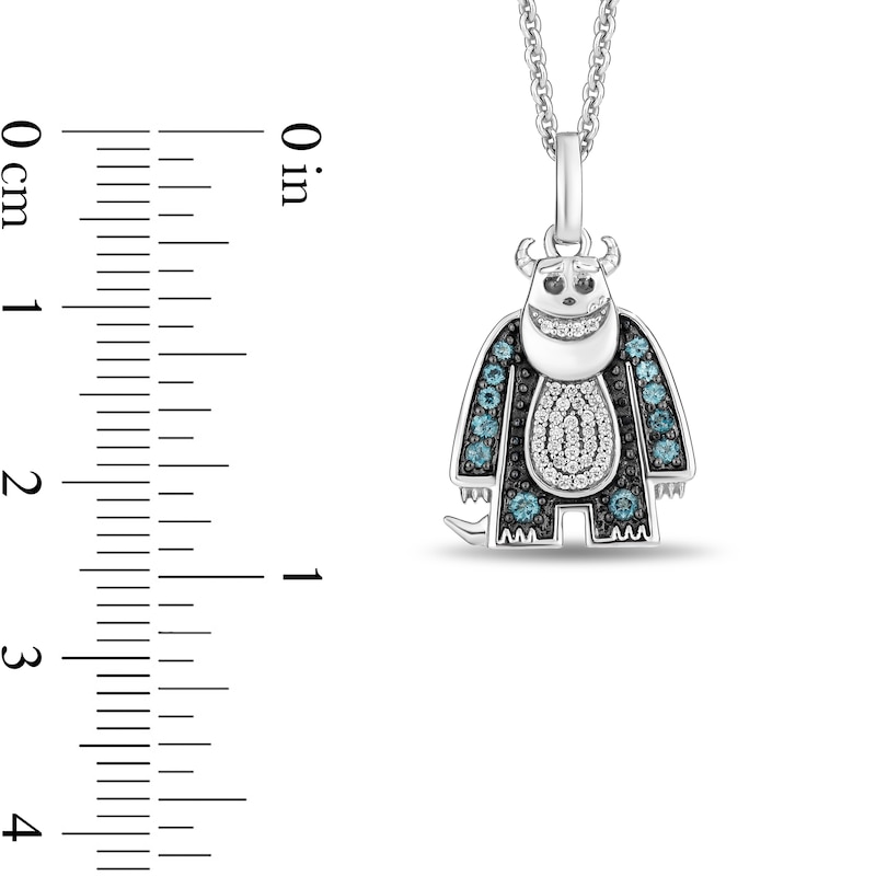 Disney Treasures Monsters, Inc. 0.11 CT. T.W. Diamond and Blue Topaz Sully Pendant in Sterling Silver