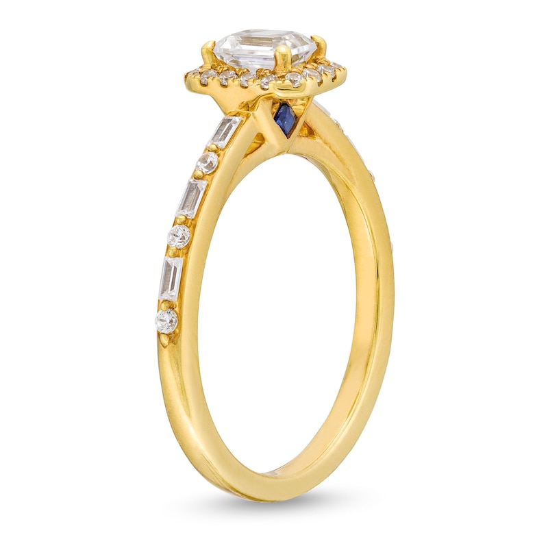 Main Image 3 of Vera Wang Love Collection 0.69 CT. T.W. Emerald-Cut Diamond Frame Art Deco Engagement Ring in 14K Gold (I/SI2)