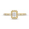 Thumbnail Image 4 of Vera Wang Love Collection 0.69 CT. T.W. Emerald-Cut Diamond Frame Art Deco Engagement Ring in 14K Gold (I/SI2)
