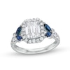 Thumbnail Image 1 of TRUE Lab-Grown Diamonds by Vera Wang Love 1.95 CT. T.W. Diamond and Sapphire Floral Engagement Ring in 14K White Gold