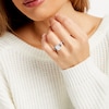 Thumbnail Image 2 of TRUE Lab-Grown Diamonds by Vera Wang Love 1.95 CT. T.W. Diamond and Sapphire Floral Engagement Ring in 14K White Gold