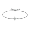 Thumbnail Image 1 of Unstoppable Love™ Diamond Accent Tilted Square Frame Bolo Bracelet in Sterling Silver - 9.5"