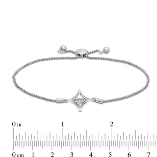 Unstoppable Love™ Diamond Accent Tilted Square Frame Bolo Bracelet in Sterling Silver - 9.5"
