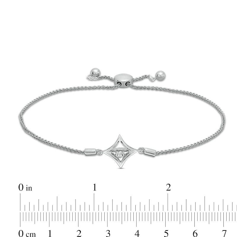 Main Image 3 of Unstoppable Love™ Diamond Accent Tilted Square Frame Bolo Bracelet in Sterling Silver - 9.5"