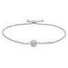 Thumbnail Image 0 of Unstoppable Love™ 0.085 CT. T.W. Diamond Circle Frame Bolo Bracelet in Sterling Silver - 9.75"