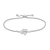 Thumbnail Image 0 of Unstoppable Love™ 0.085 CT. T.W. Diamond Interlocking Hearts Bolo Bracelet in Sterling Silver - 9.5"