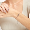 Thumbnail Image 1 of Unstoppable Love™ 0.085 CT. T.W. Diamond Interlocking Hearts Bolo Bracelet in Sterling Silver - 9.5"