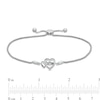 Thumbnail Image 2 of Unstoppable Love™ 0.085 CT. T.W. Diamond Interlocking Hearts Bolo Bracelet in Sterling Silver - 9.5"