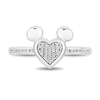 Thumbnail Image 2 of Disney Treasures Mickey Mouse 0.085 CT. T.W. Diamond Heart Ring in Sterling Silver