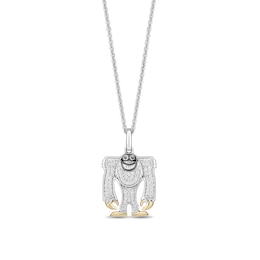 Disney Treasures Monster's Inc. 0.145 CT. T.W. Diamond Adorable Snowman Pendant in Sterling Silver and 10K Gold