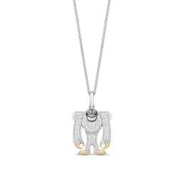 Disney Treasures Monster's Inc. 0.145 CT. T.W. Diamond Adorable Snowman Pendant in Sterling Silver and 10K Gold