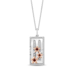 Disney Treasures Monster's Inc. Amethyst, Garnet and 0.14 CT. T.W. Diamond Boo's Door Pendant in Sterling Silver and 10K Rose Gold