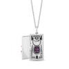 Thumbnail Image 1 of Disney Treasures Monster's Inc. Amethyst, Garnet and 0.14 CT. T.W. Diamond Boo's Door Pendant in Sterling Silver and 10K Rose Gold