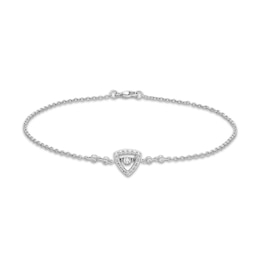 Unstoppable Love™ Diamond Accent Triangular Frame Anklet in Sterling Silver