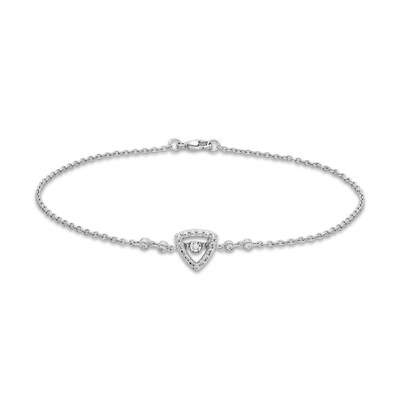 Unstoppable Love™ Diamond Accent Triangular Frame Anklet in Sterling Silver