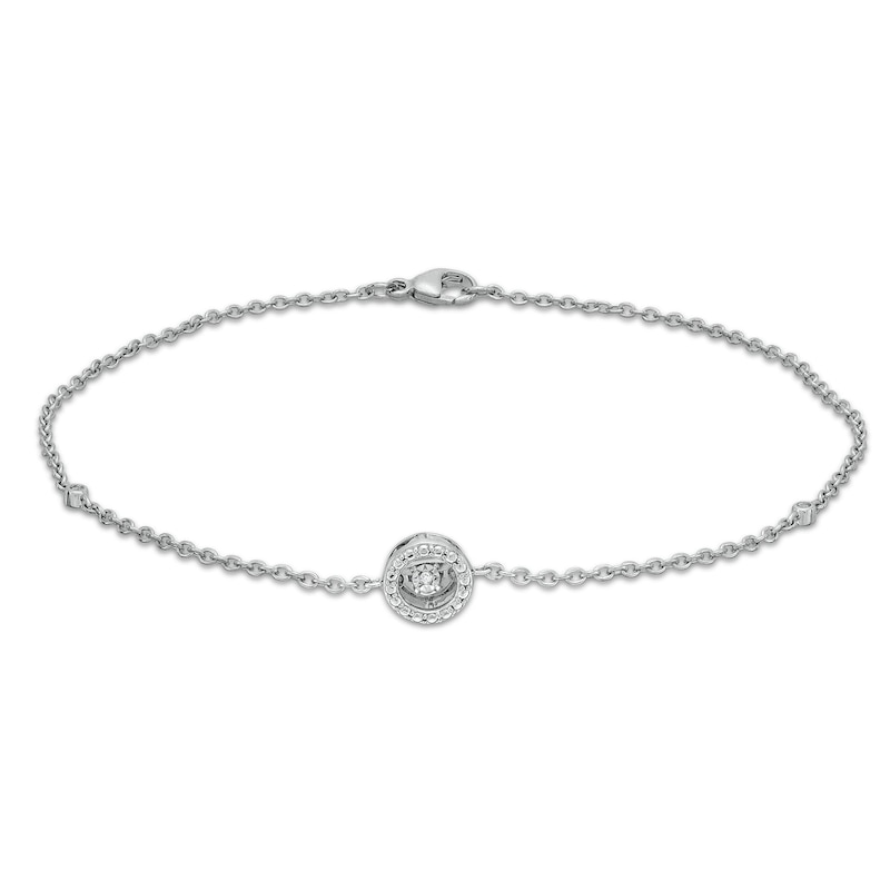 Unstoppable Love™ Diamond Accent Frame Anklet in Sterling Silver - 9.0"|Peoples Jewellers
