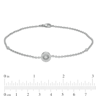 Unstoppable Love™ Diamond Accent Frame Anklet in Sterling Silver - 9.0"