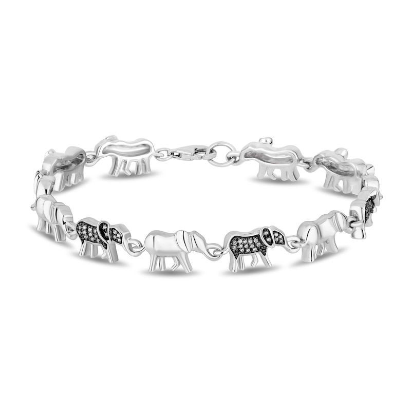 Main Image 1 of Disney Treasures The Lion King 0.23 CT. T.W. Diamond Elephants Bracelet in Sterling Silver - 7.5"