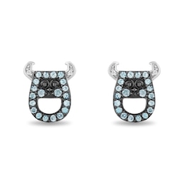 Disney Treasures Monsters, Inc. Blue Topaz and Diamond Accent Sully Stud Earrings in Sterling Silver