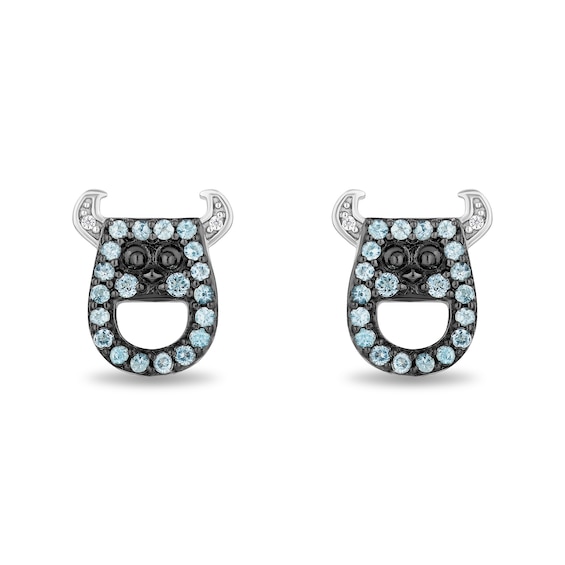 Disney Treasures Monsters, Inc. Blue Topaz and Diamond Accent Sully Stud Earrings in Sterling Silver