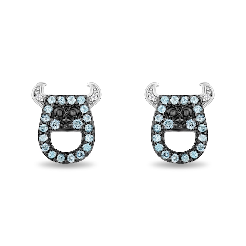 Disney Treasures Monsters, Inc. Blue Topaz and Diamond Accent Sully Stud Earrings in Sterling Silver