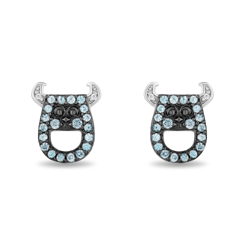 Disney Treasures Monsters, Inc. Blue Topaz and Diamond Accent Sully Stud Earrings in Sterling Silver|Peoples Jewellers