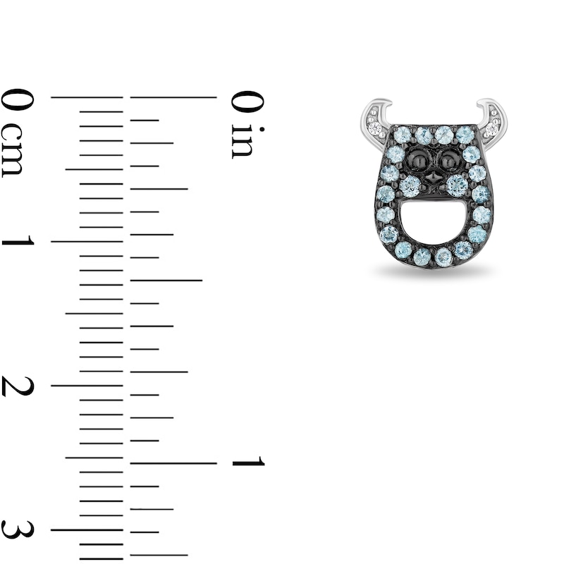 Disney Treasures Monsters, Inc. Blue Topaz and Diamond Accent Sully Stud Earrings in Sterling Silver