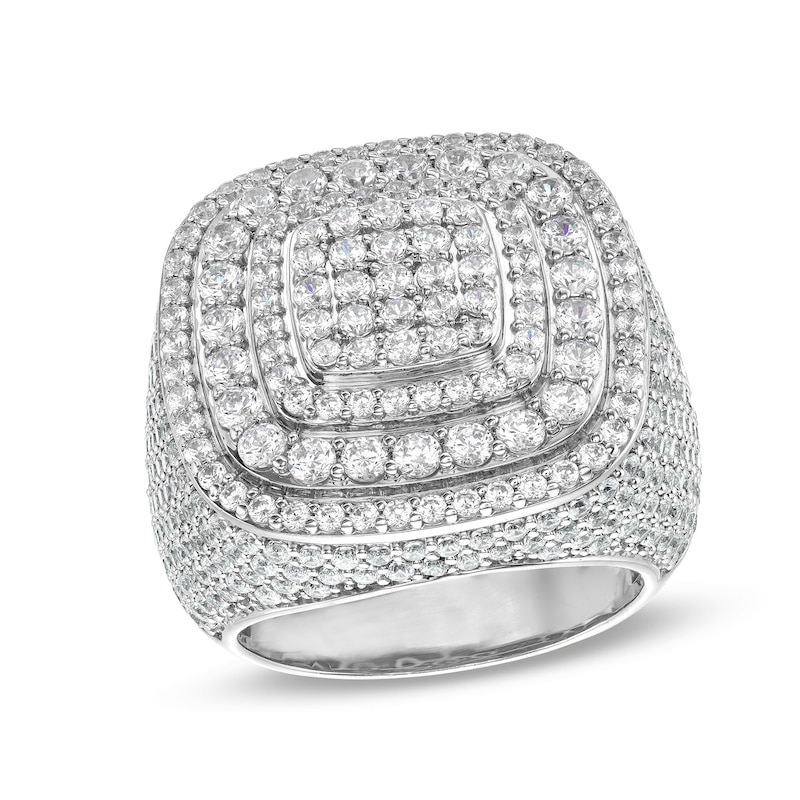 Men's 5.75 CT. T.W. Certified Lab-Created Diamond Cushion Frame Champion-Style Ring in 10K White Gold (F/SI2)|Peoples Jewellers