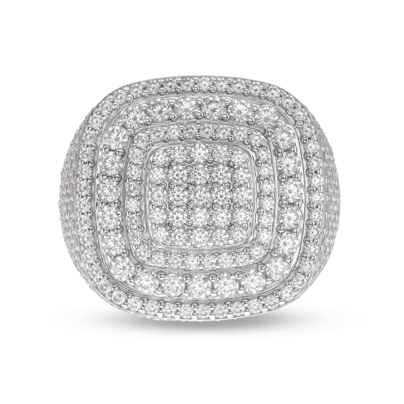 Men's 5.75 CT. T.W. Certified Lab-Created Diamond Cushion Frame Champion-Style Ring in 10K White Gold (F/SI2)|Peoples Jewellers